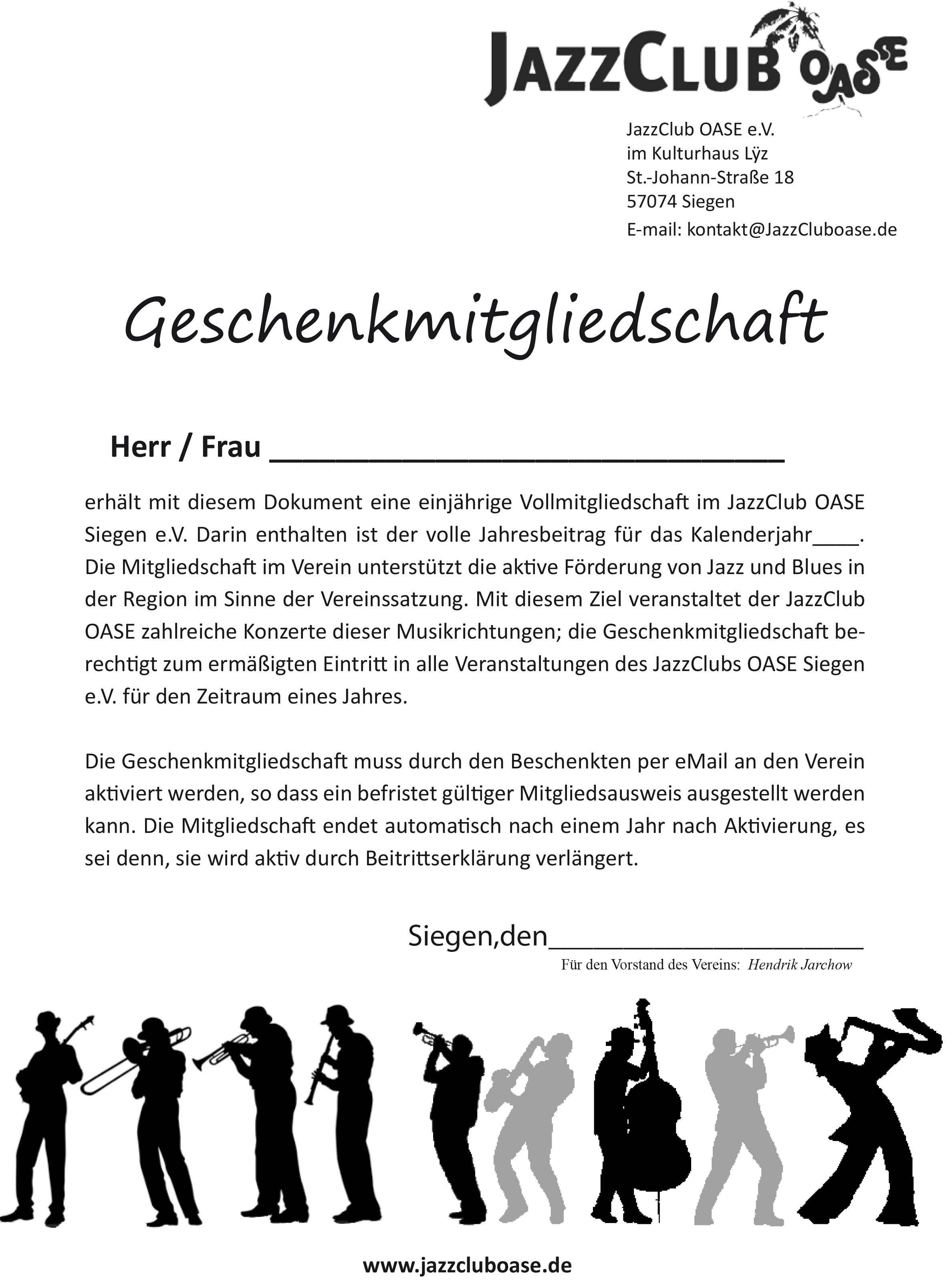 Geschenkmitgliedschaft